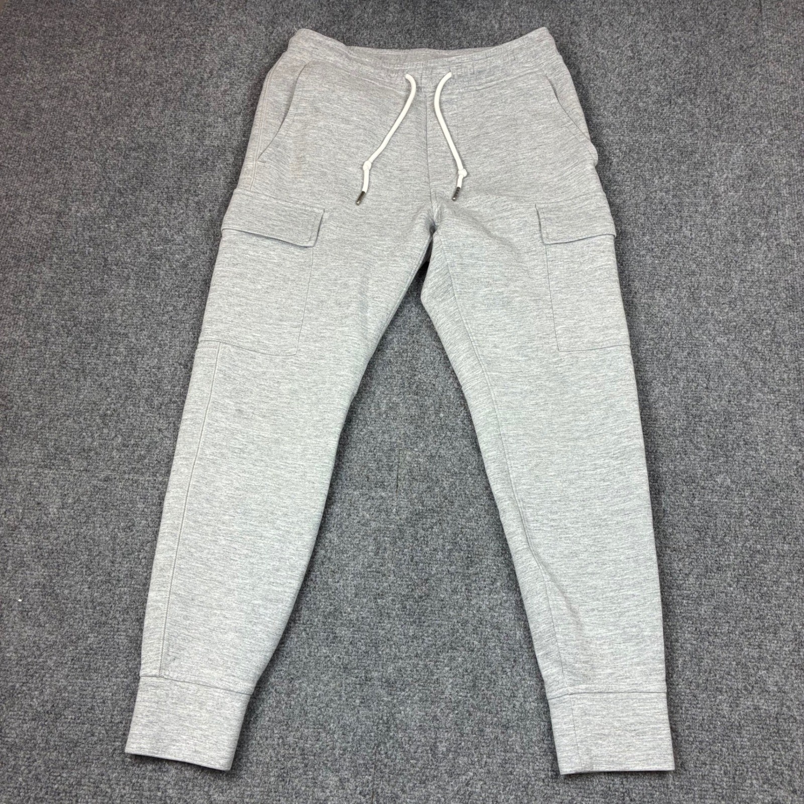 American Eagle Mens Small 30×28 Heather Gray Cargo Jogger Sweatpants Drawstring