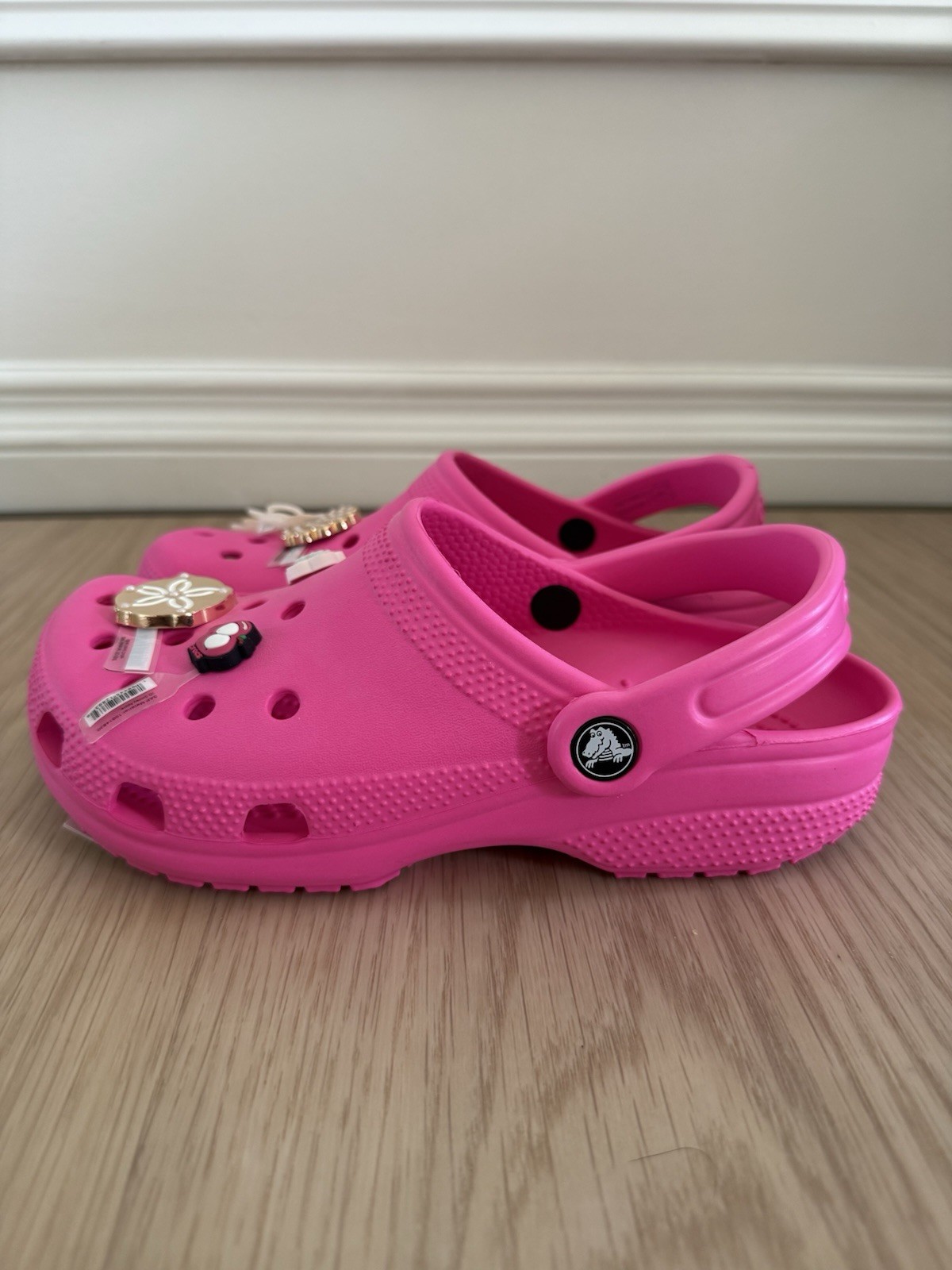 Crocs Classic Pink Crush Size W7. Free Charms Included