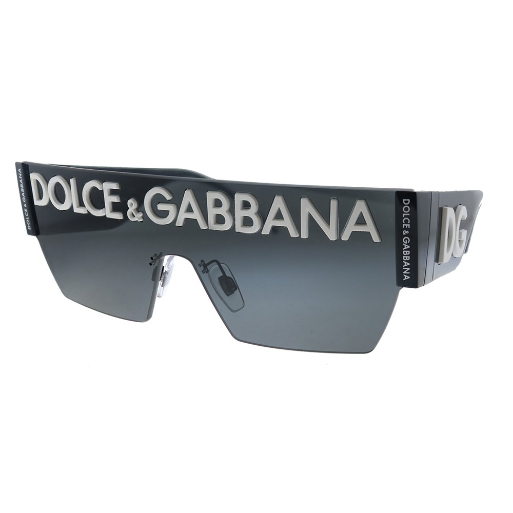 New Dolce & Gabbana DG 2233 01/87 Black Metal Sunglasses Grey Gradient Lens