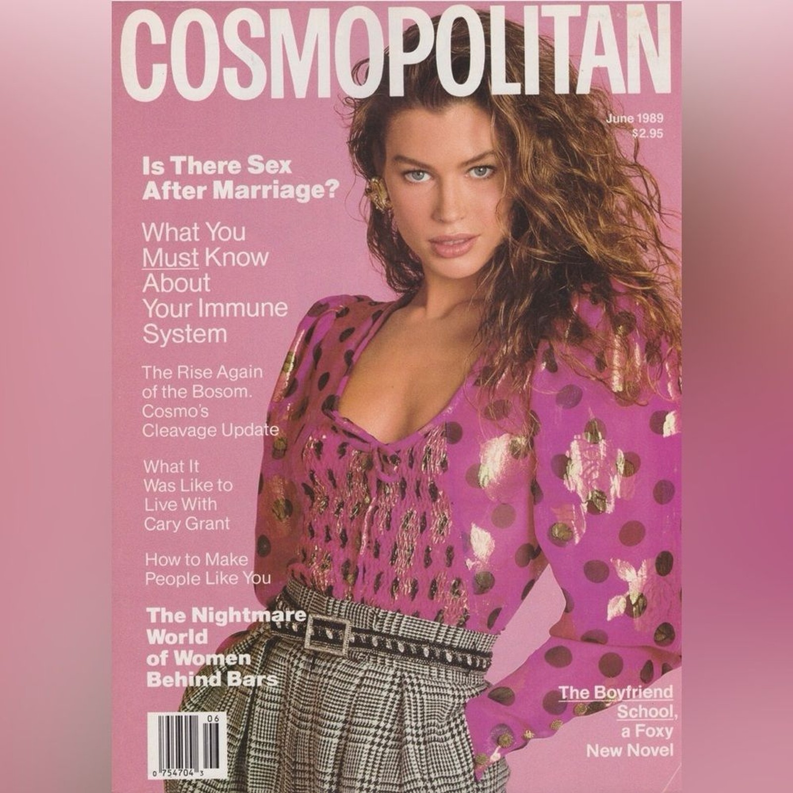 Emanuel Ungaro Couture Vintage Blouse Carre Otis Cosmopolitan 1989 Cover Photo