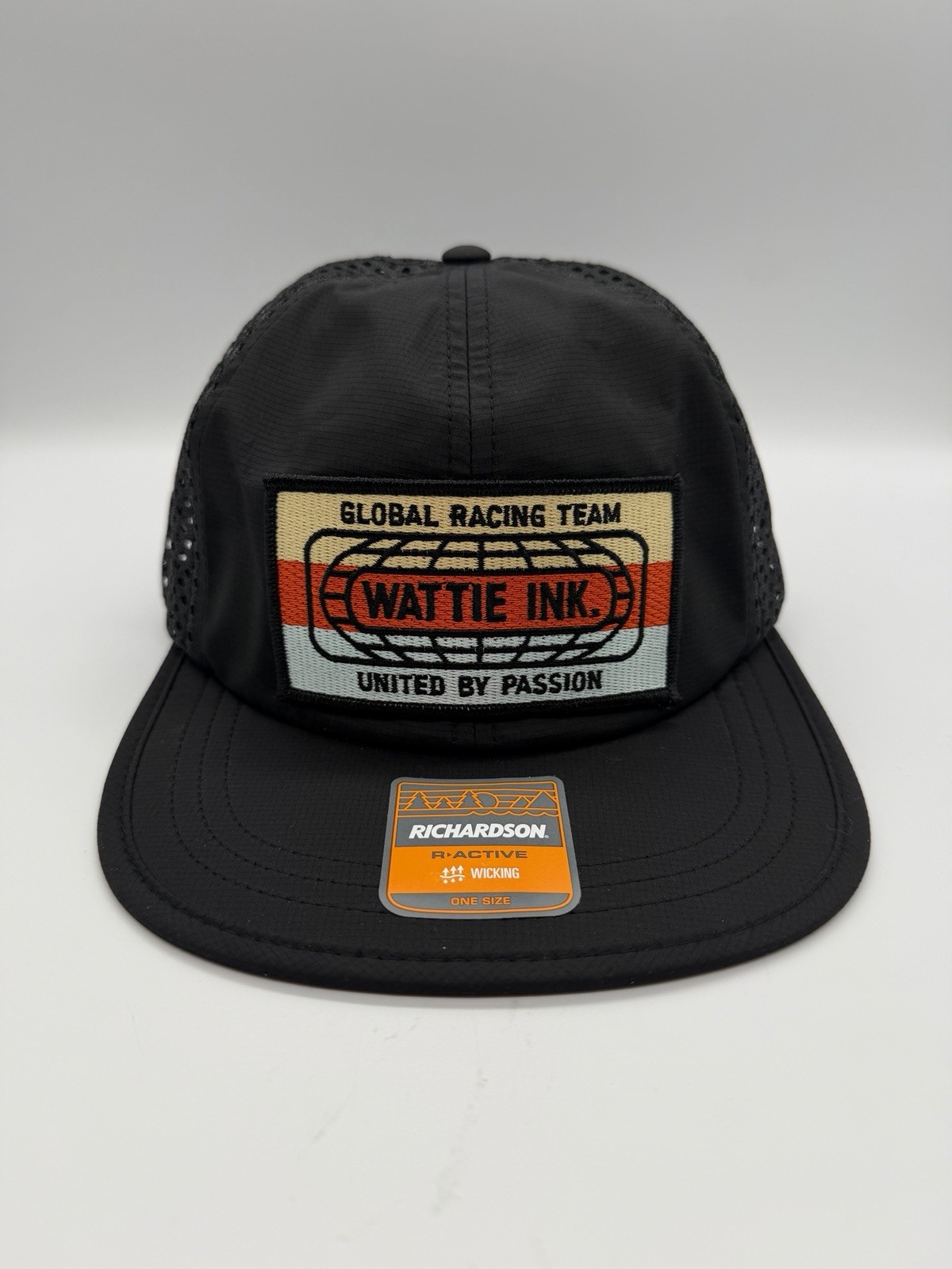 Wattie Ink Global Racing Team Patch Logo Strapback Packable Cycling Running Hat