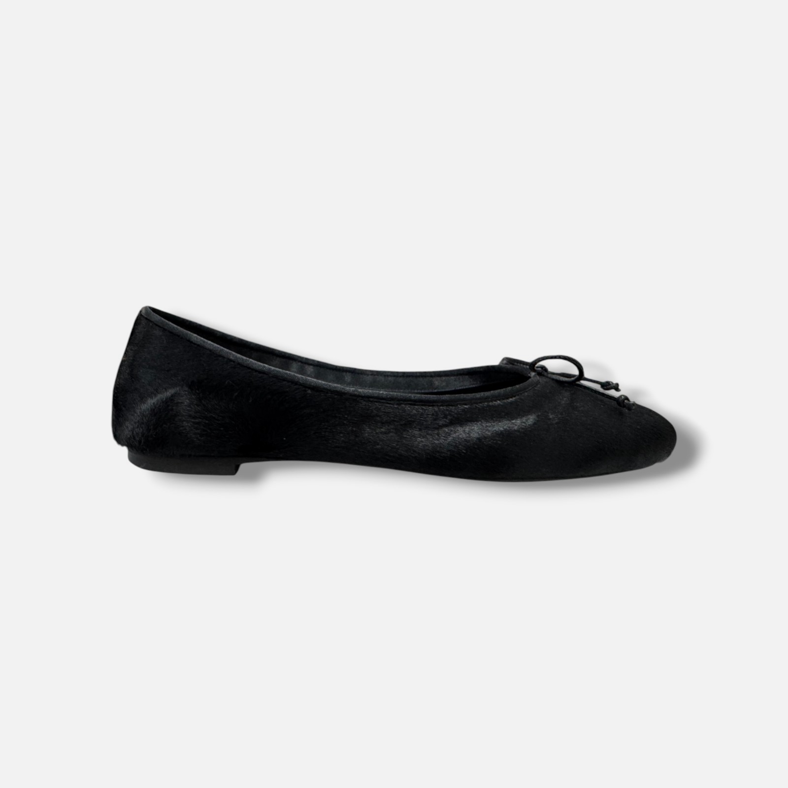 Khaite Women’s Black Charlotte Calf Hair Ballet Flats Shoes Size EU:37 US:7