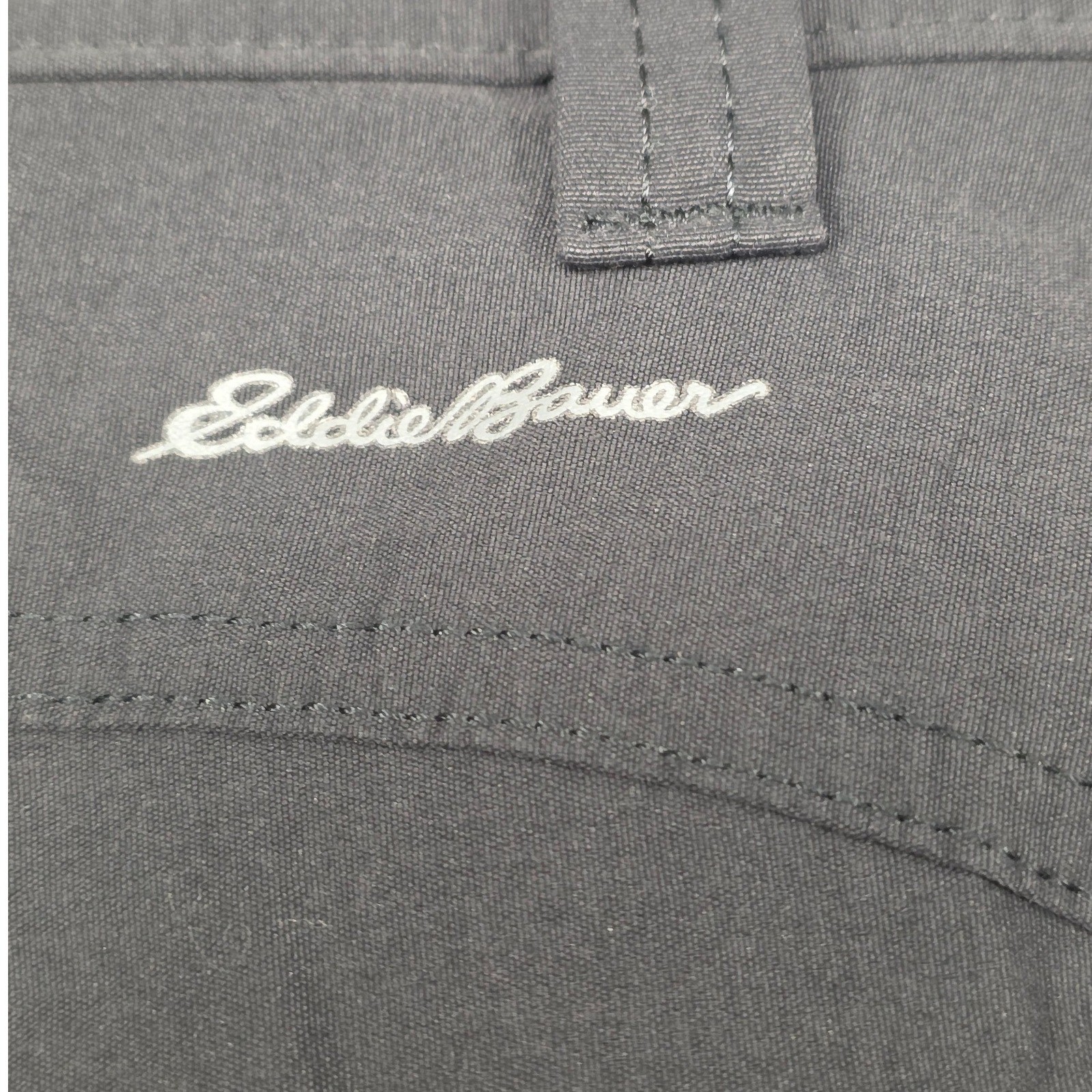 Eddie Bauer Womens Rainier Capri Pant Gray Hiking Outdoor Ruched Size 12 1258037