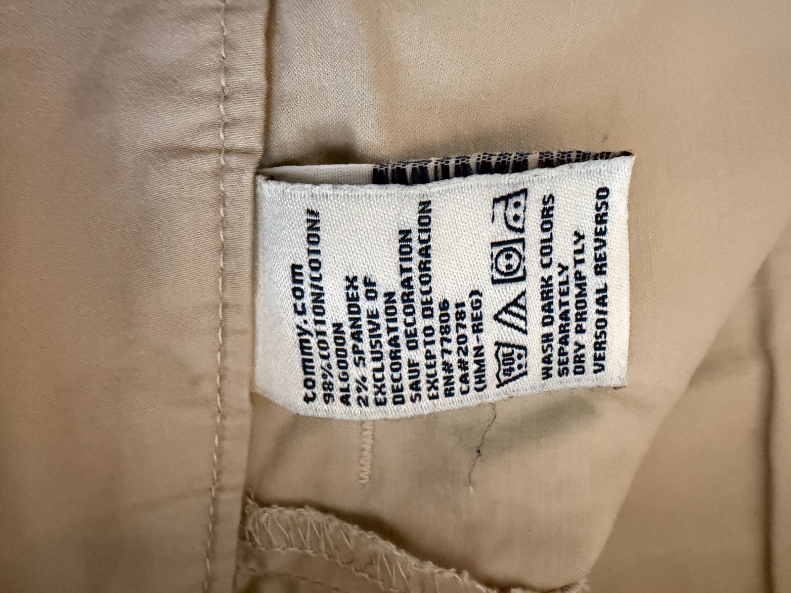 Tommy Hilfiger Women’s Wide Leg Khaki Pants – Size 6 – Classic Cotton Stretch