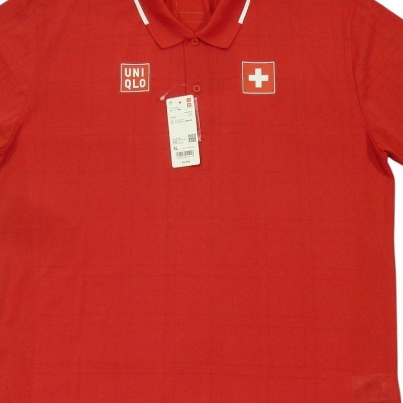 UNIQLO Roger Federer Model RF Dry EX Polo Shirt Red XL Size Tokyo Olympics