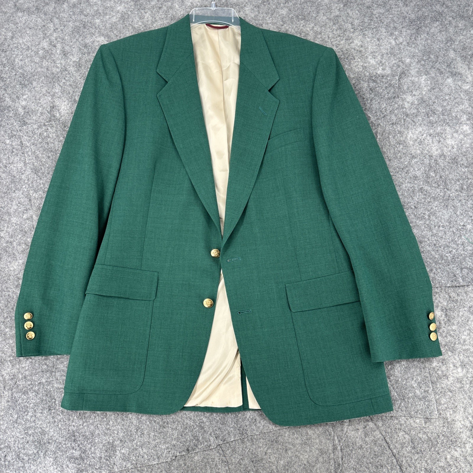 Jack Nicklaus Blazer 42 L Master Replica Green Gold Golf Buttons Sport Coat