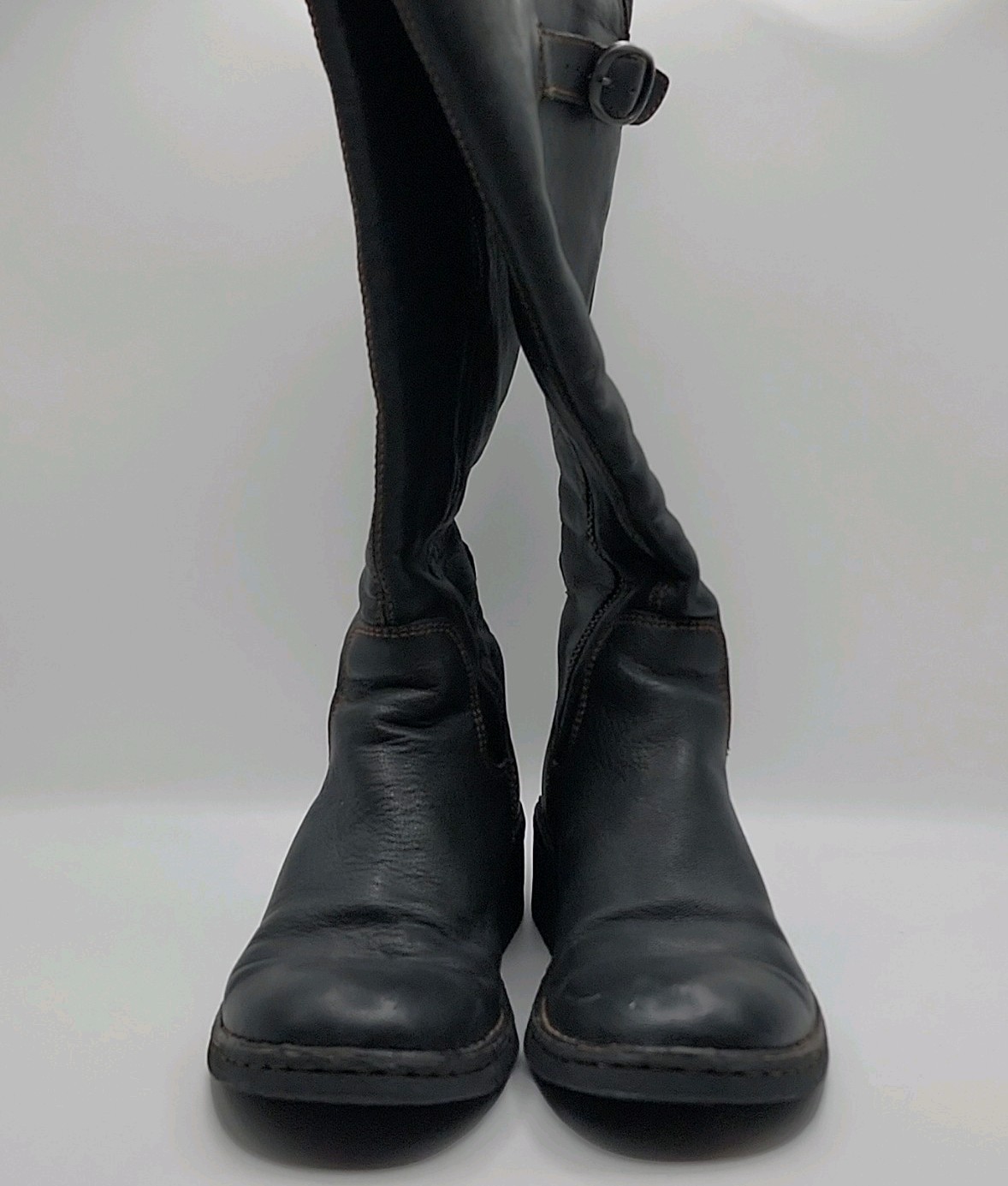 Born Knee High Boots Women’s 6.5M/W Black Leather Comfort Buckle Strap boots