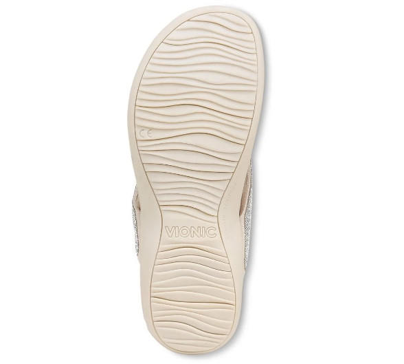 VIONIC Women’s Dillon Shine Toe Post Sandal, Cream (NEW WT)