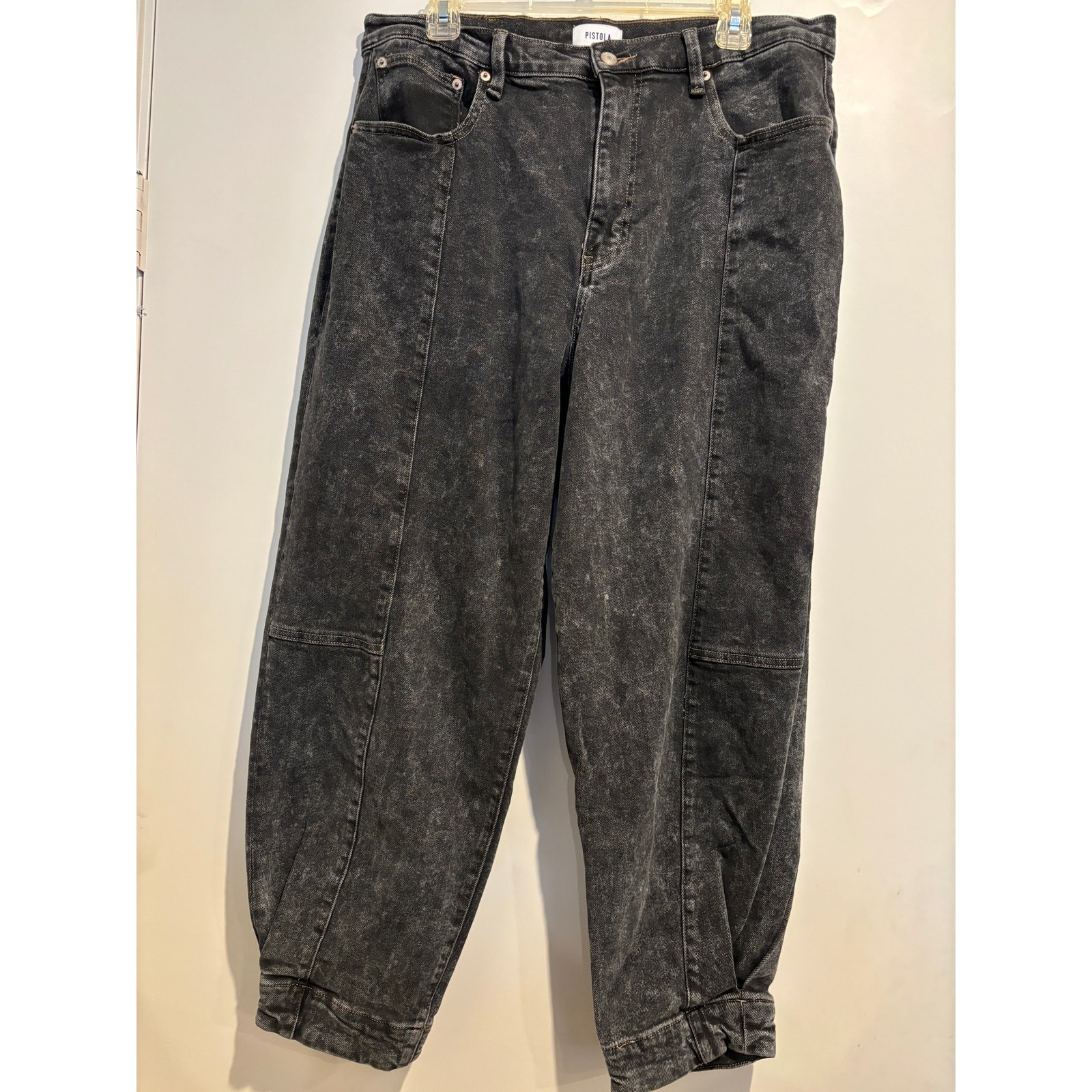 Pistola Jeans Silva Carrot Pants Size 33 Acid Wash Black