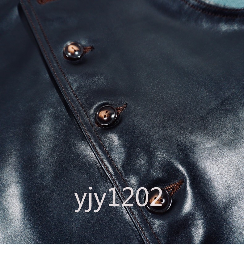 Vegetable Tanned Teacore Horsehide Men’s Retro Short Crew Neck Vest