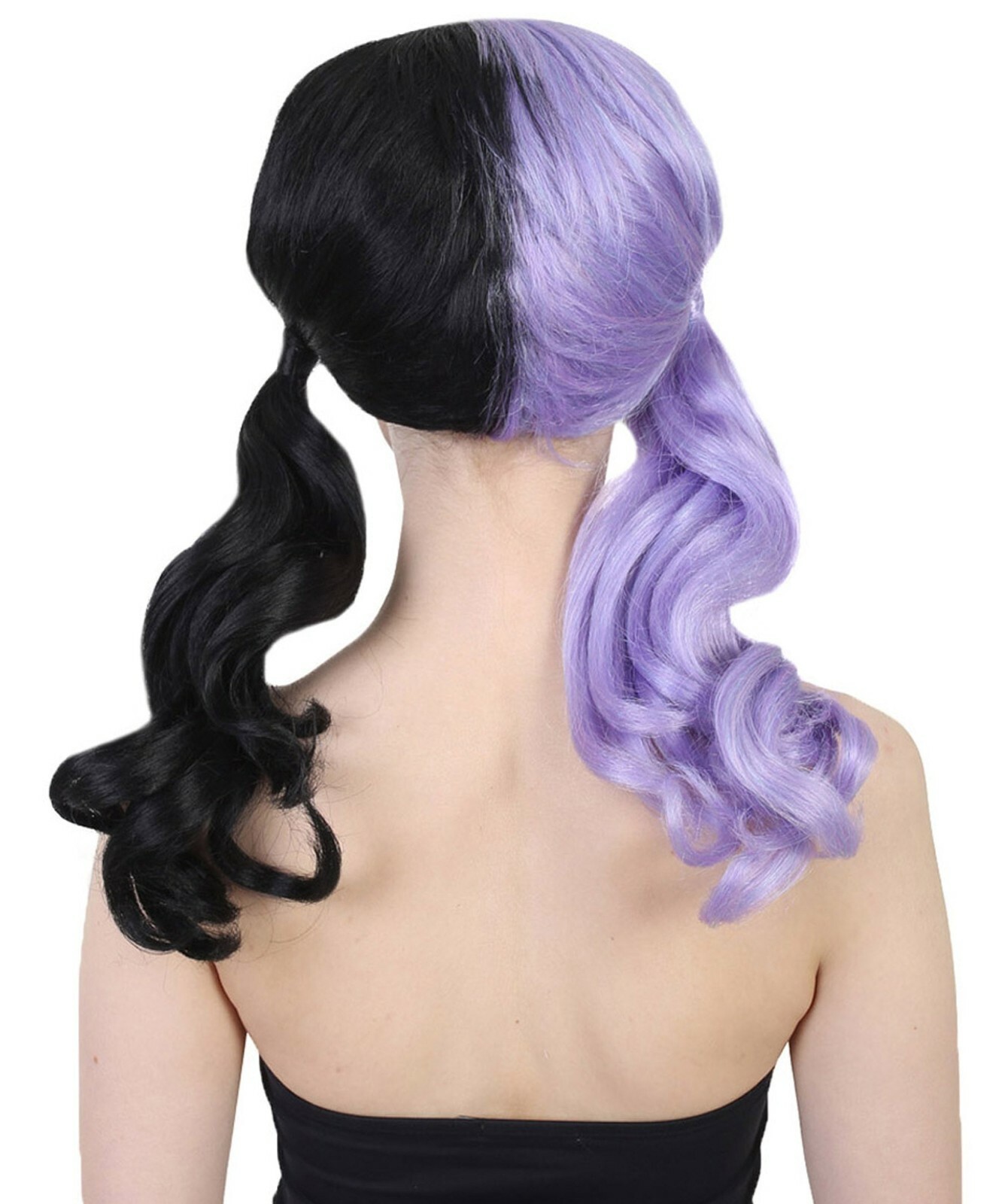 Melanie Martinez Purple Black Split Wavy Bob Wig Cosplay Costume Adult