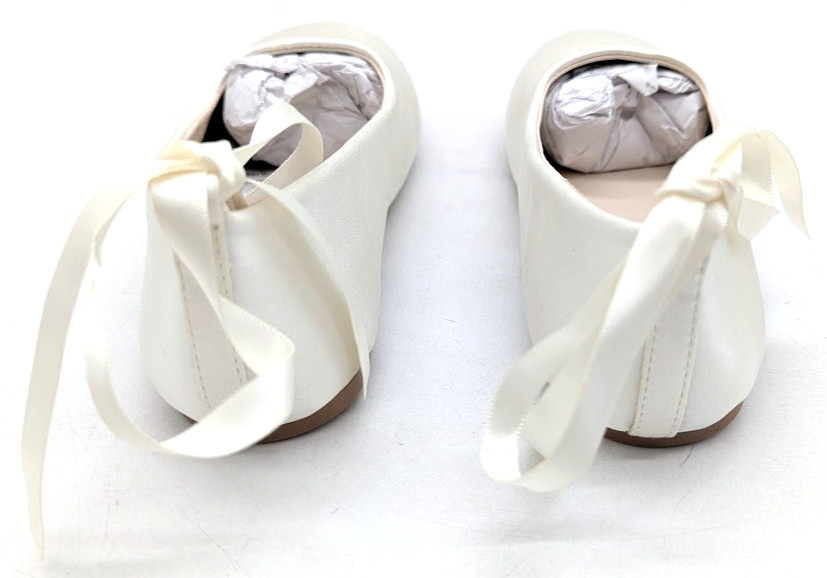 *SEE DETAILS* PHIRAMIN Toddler Flower Girl Dress Shoes – Size 13 – Ivory White