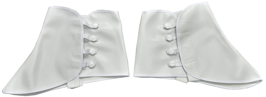 1920S ROARING 20’S WHITE VINYL DANCE GANGSTER COSTUME SHOE COVERS SPATS W/ SNAP