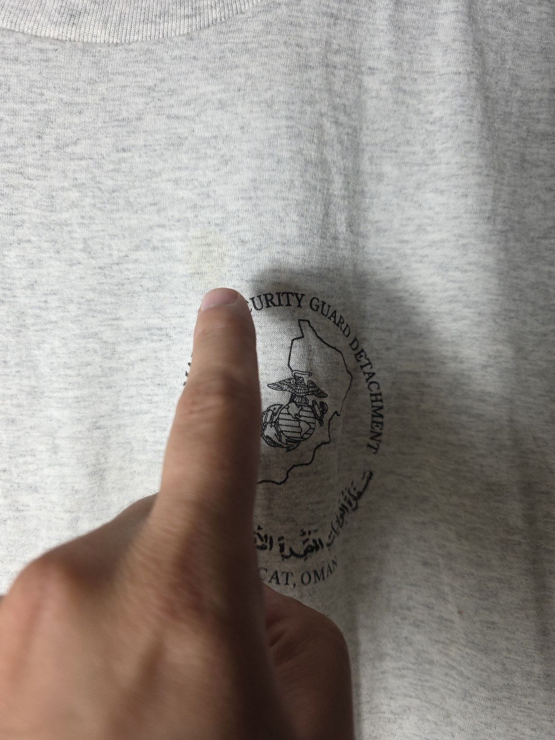 Vtg 90s Single Stitch OMAN USA EMBASSY Marine Security T Shirt Size XL Military