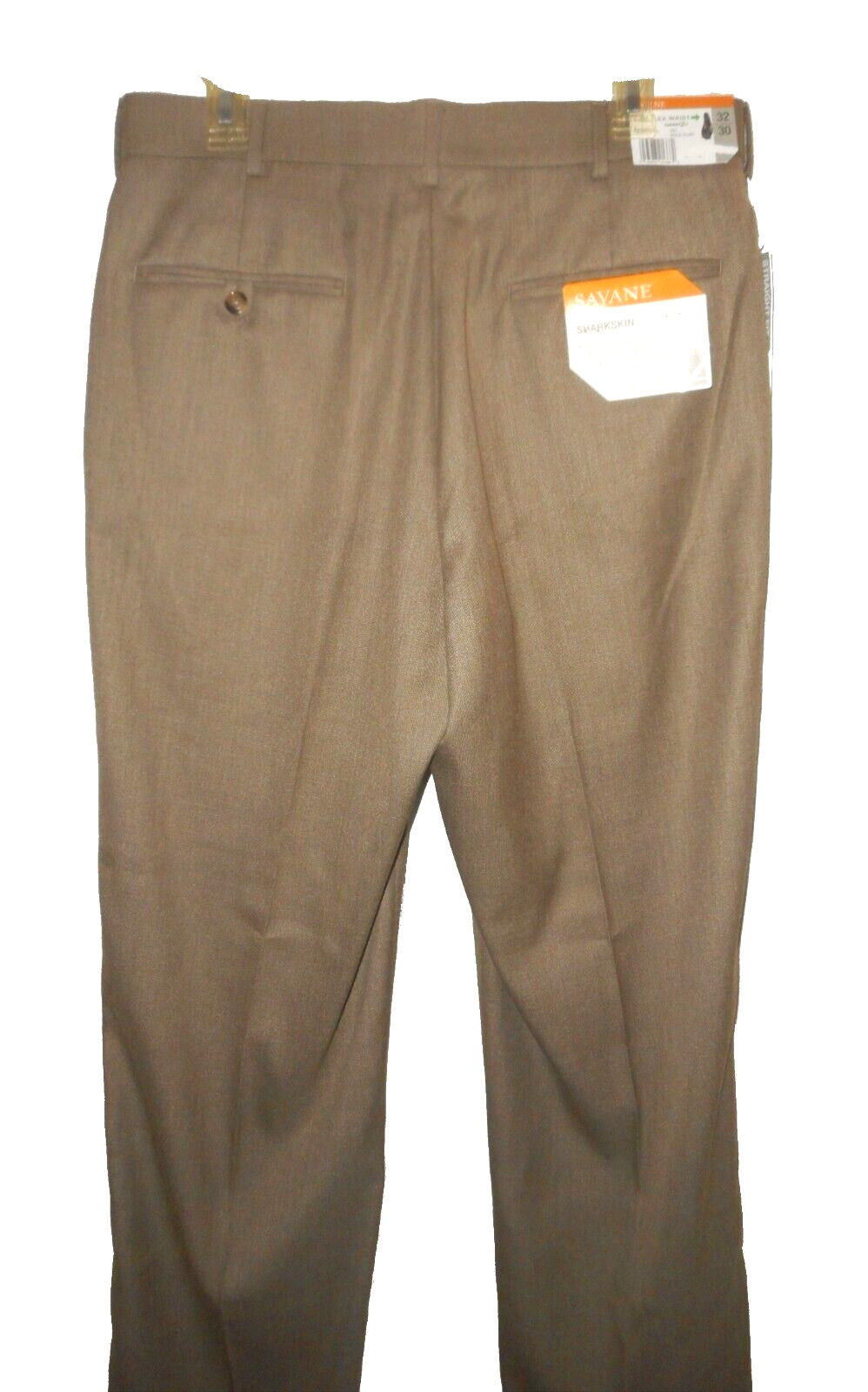 New Pants Savane Sharkskin Perm-Crease No-Fade No-Iron Taupe MSRP-$72.00 32X30