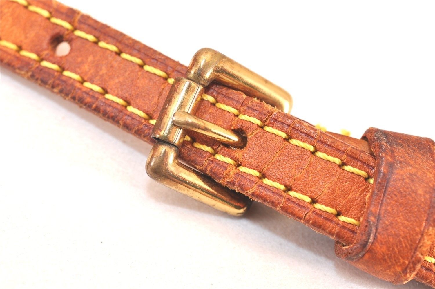 Authentic Louis Vuitton Leather Shoulder Strap Beige LV AB513