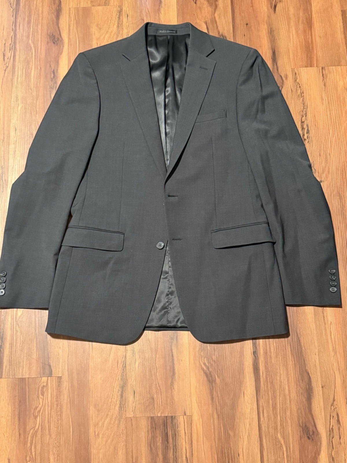 Calvin Klein Men’s Black Wool Blend 2-Piece Suit 40L 32×32 2-Button Notch