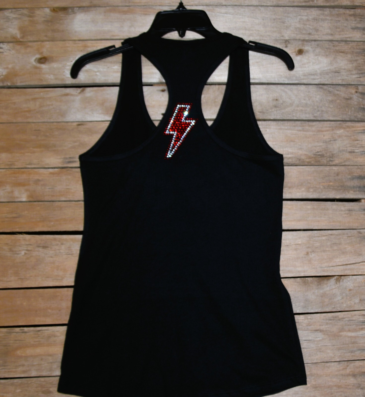 ACDC rhinestone bling racer back tank top XS, S, M, L, XL, 2X AC/DC clear