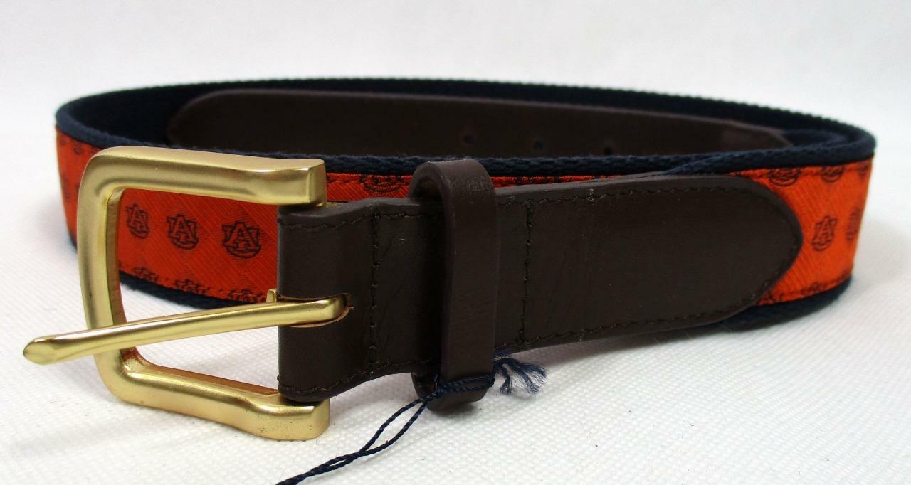 Auburn University AU Canvas & Leather Belt 34 36 40 42 44 Go Tigers NCAA A-14