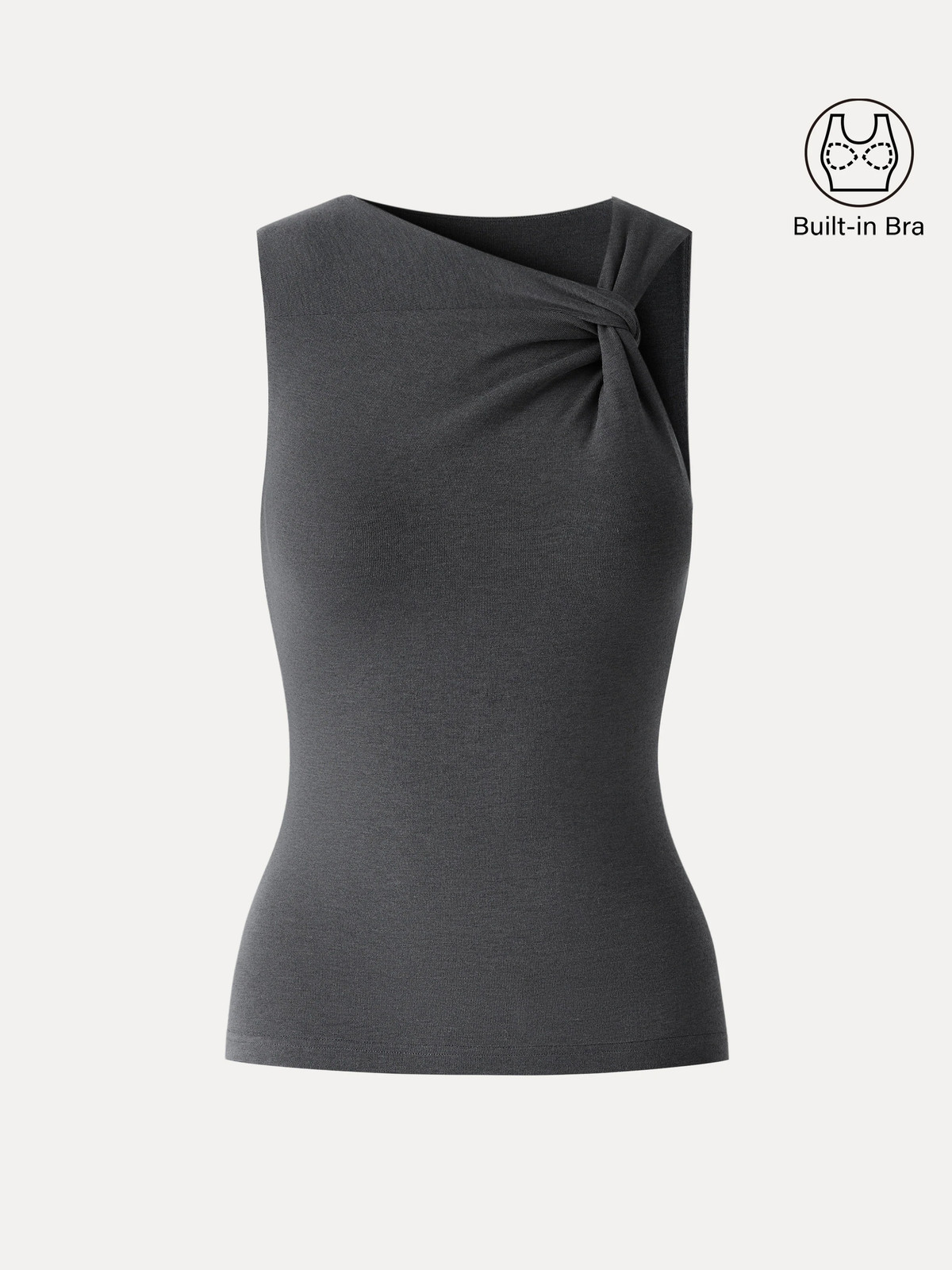 OGL Sweat-Wicking Asymmetrical Neck Knotted Bra Tank