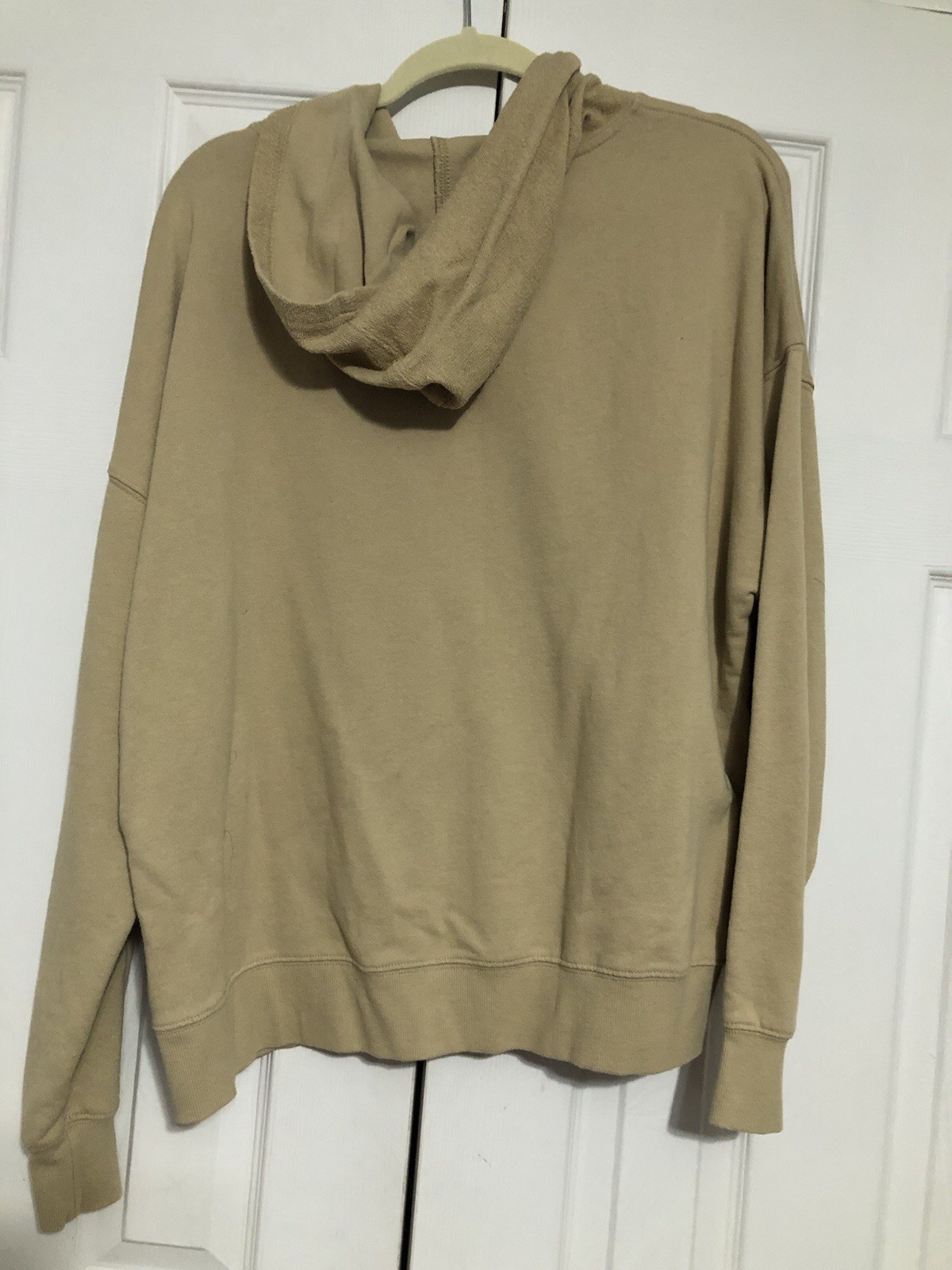 Seven7 Tan Hooded Sweatshirt Textured Hood Pocket Women’s Size XL
