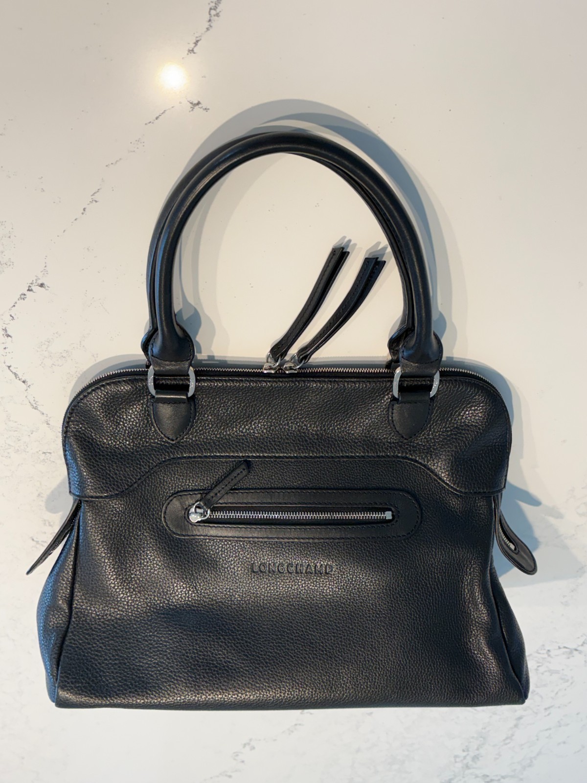 Longchamp Black Leather Handbag NWOT