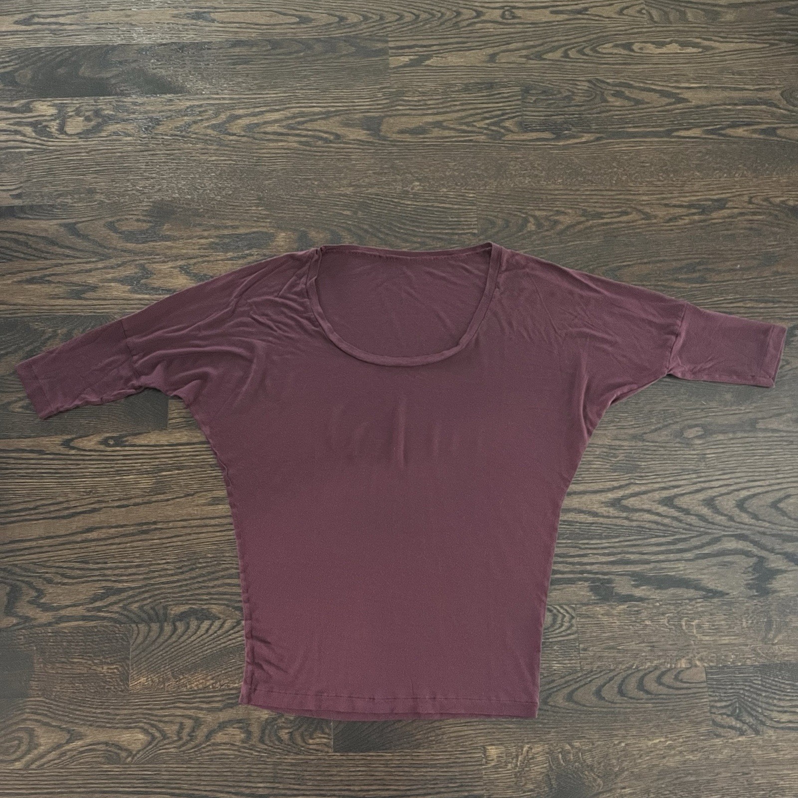 2010s American Apparel Batwing Dolman Sleeve Tee Viscose Drapes Shirt XS/S Red