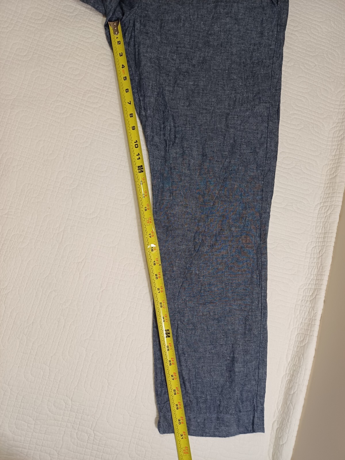 J Crew Pants Mens 38×31 Blue Linen Blend The Sutton Slim Straight Chino Trousers