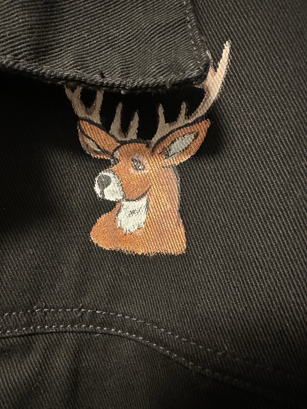 Premier International Dungaree Jacket Button Up Men XL Custom Deer