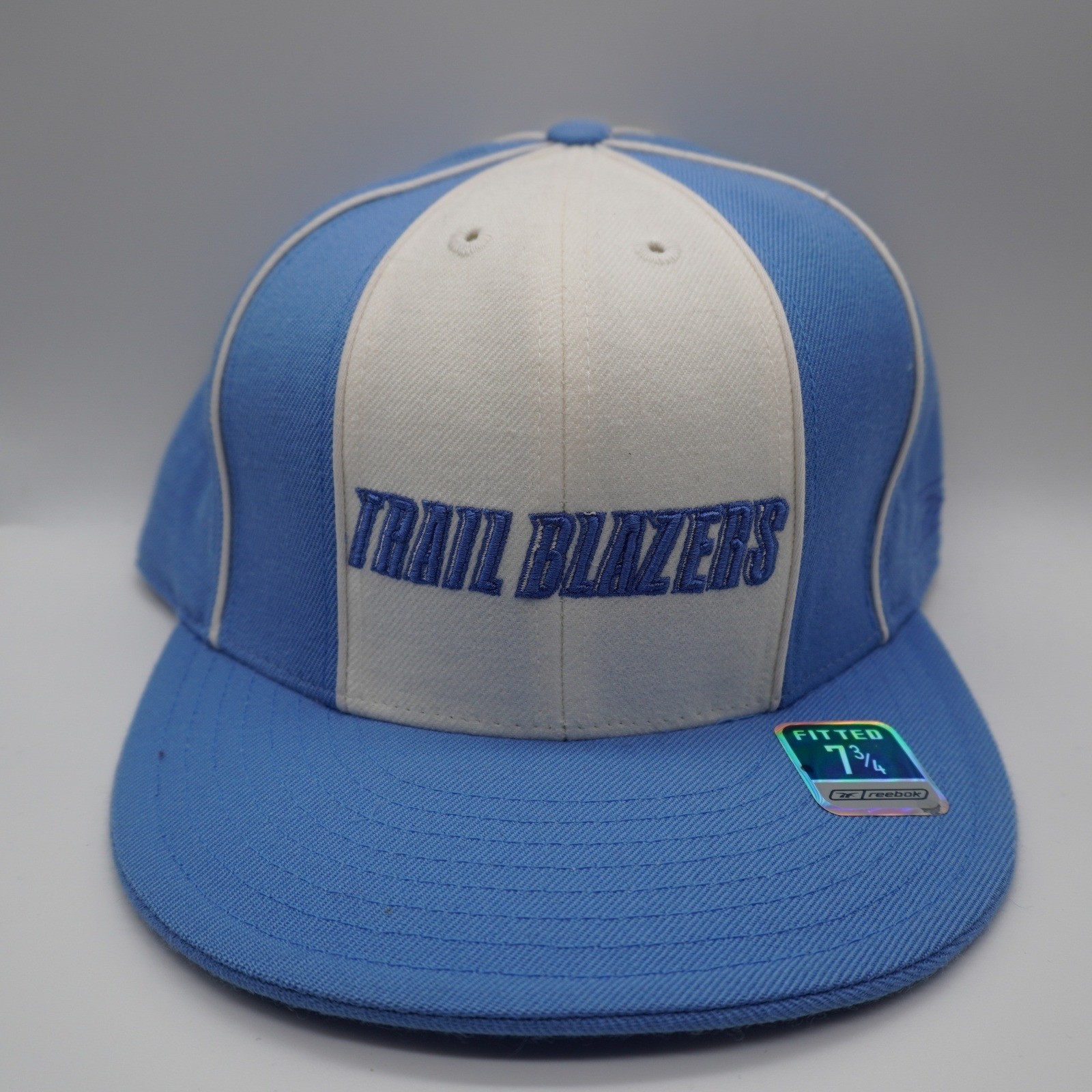 Reebok Portland Trail Blazers Hat Mens 7 3/4 Blue White NBA Fitted Flat Brim