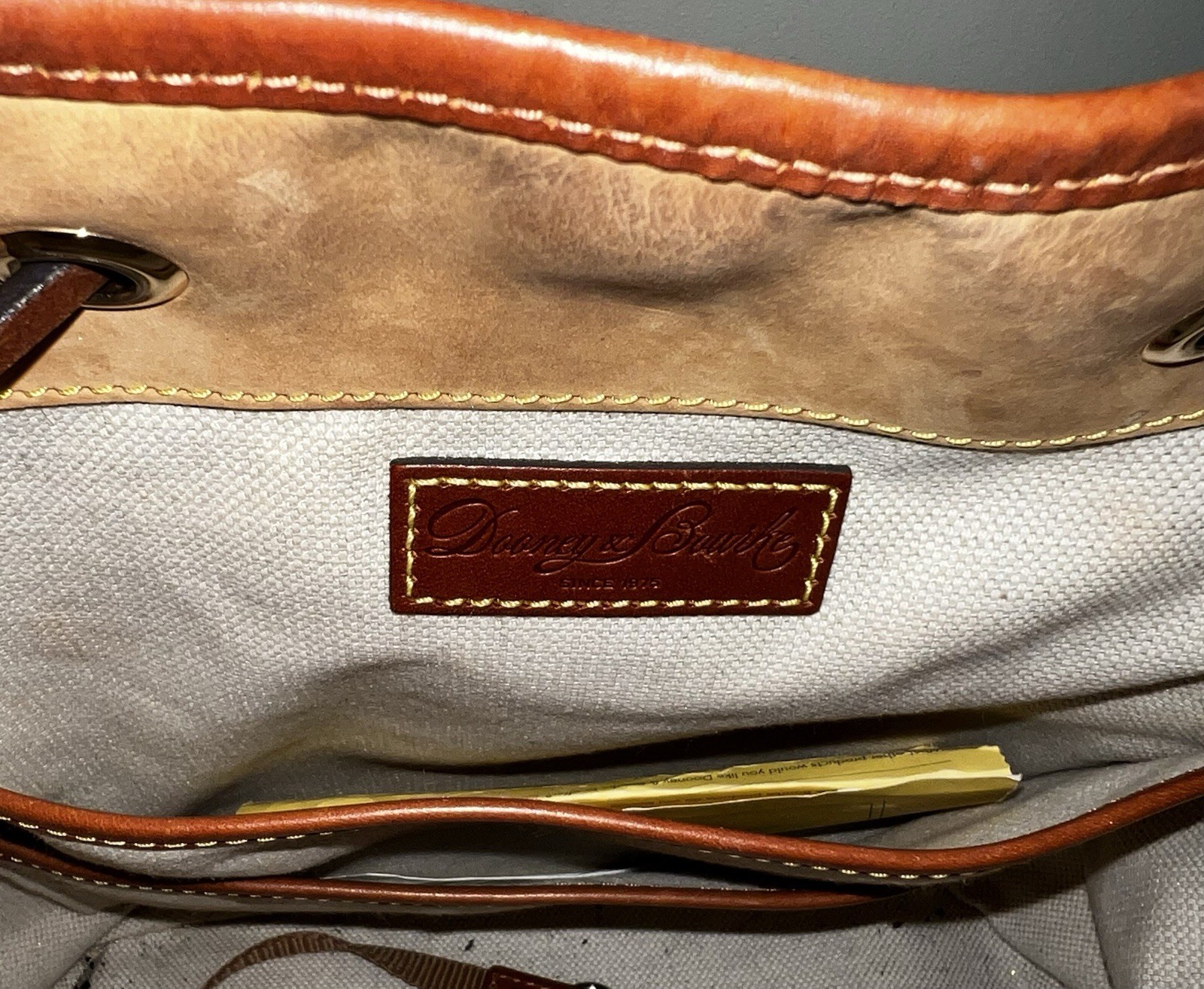 Dooney Bourke Carmel Brown / Drawstring / Shoulder Bag/ large