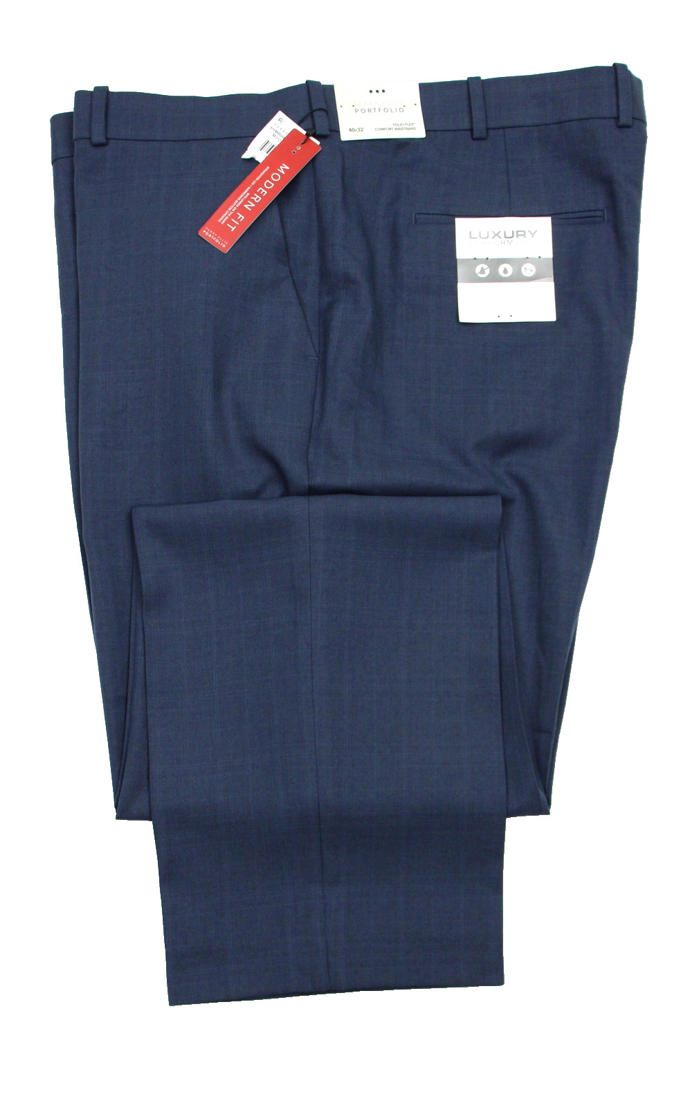 Perry Ellis Dress Pants Mens 40×32 Blue Portfolio Modern Fit Stretch Flat Front