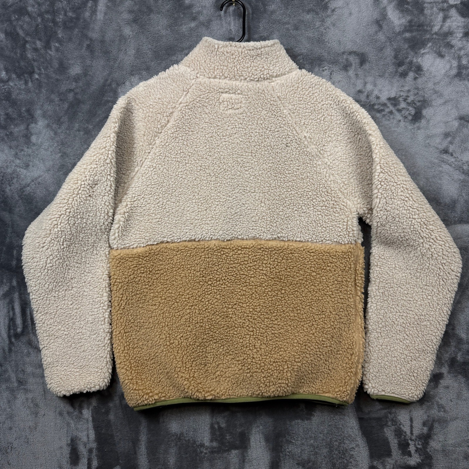 Todd Snyder Sherpa Fleece Pullover Mens Medium Tan Cream Excellent Colorblock