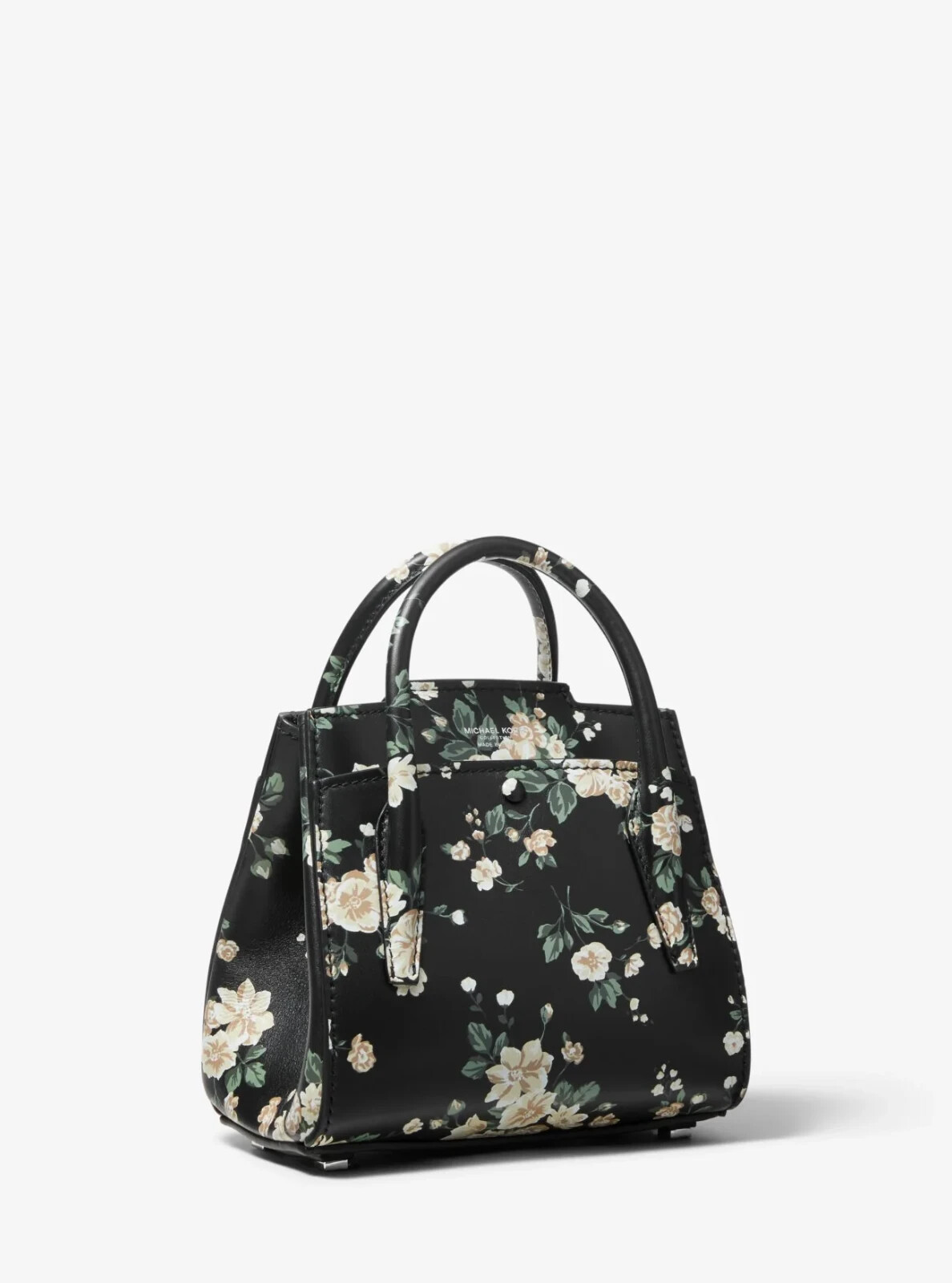 Michael Kors Collection Bancroft Mini Floral Calf Leather Satchel Black Bag $990