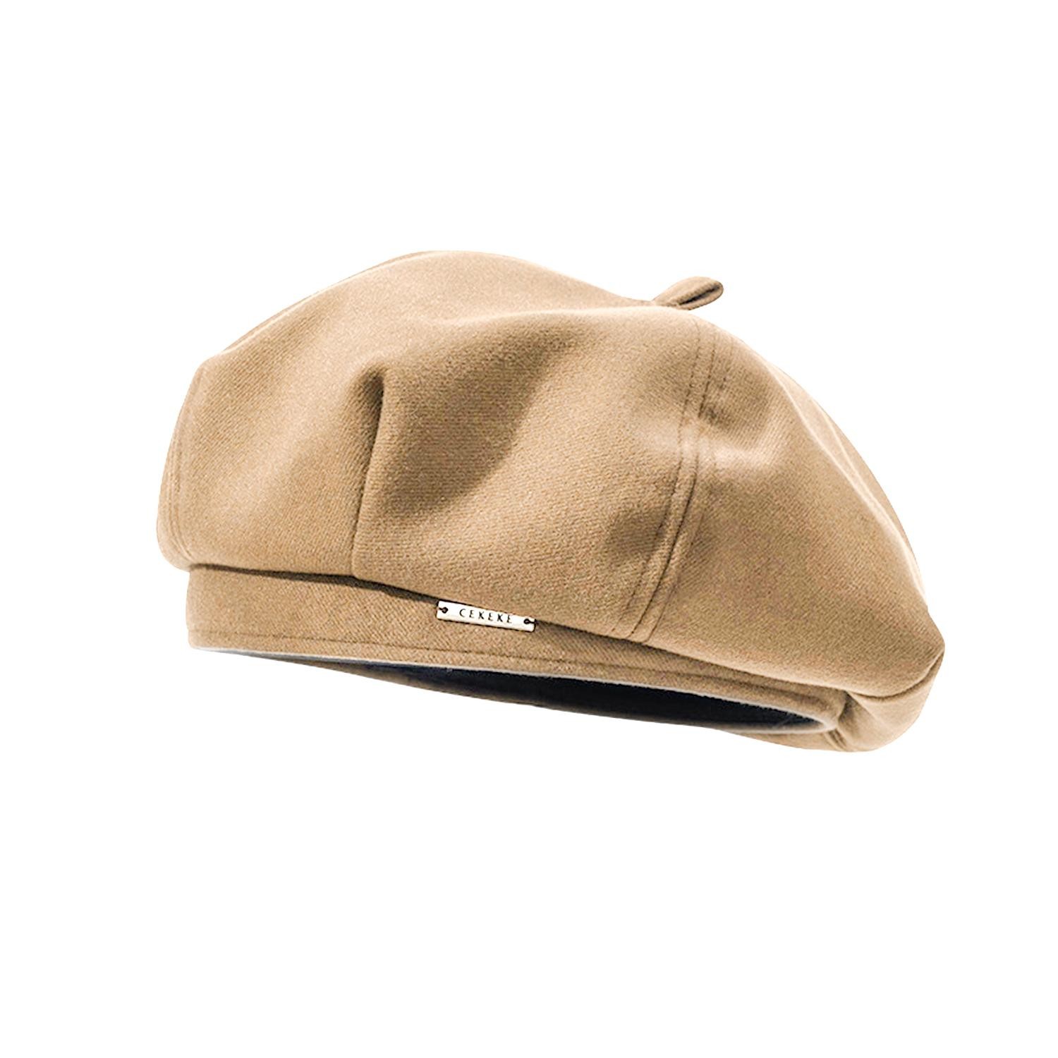Women’s Beret Hat French Classic Solid Color Winter Warm Fashion Cap Retro Hats