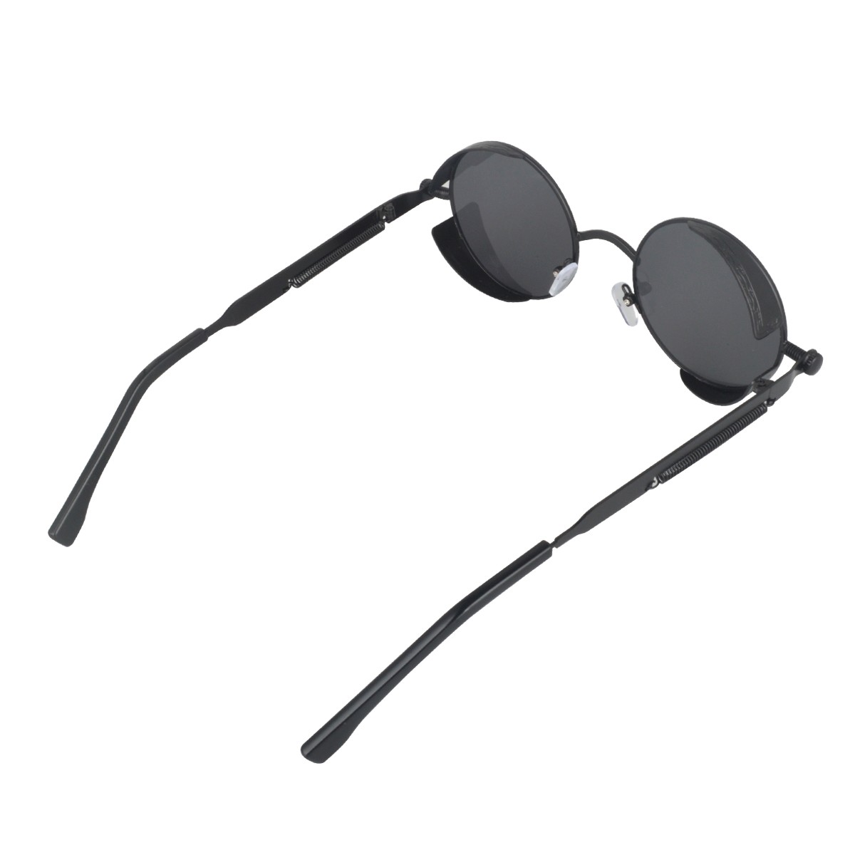 Steampunk Sunglasses Metal Frame UV400 Unisex Gray/Red Lens 136mm Retro‌