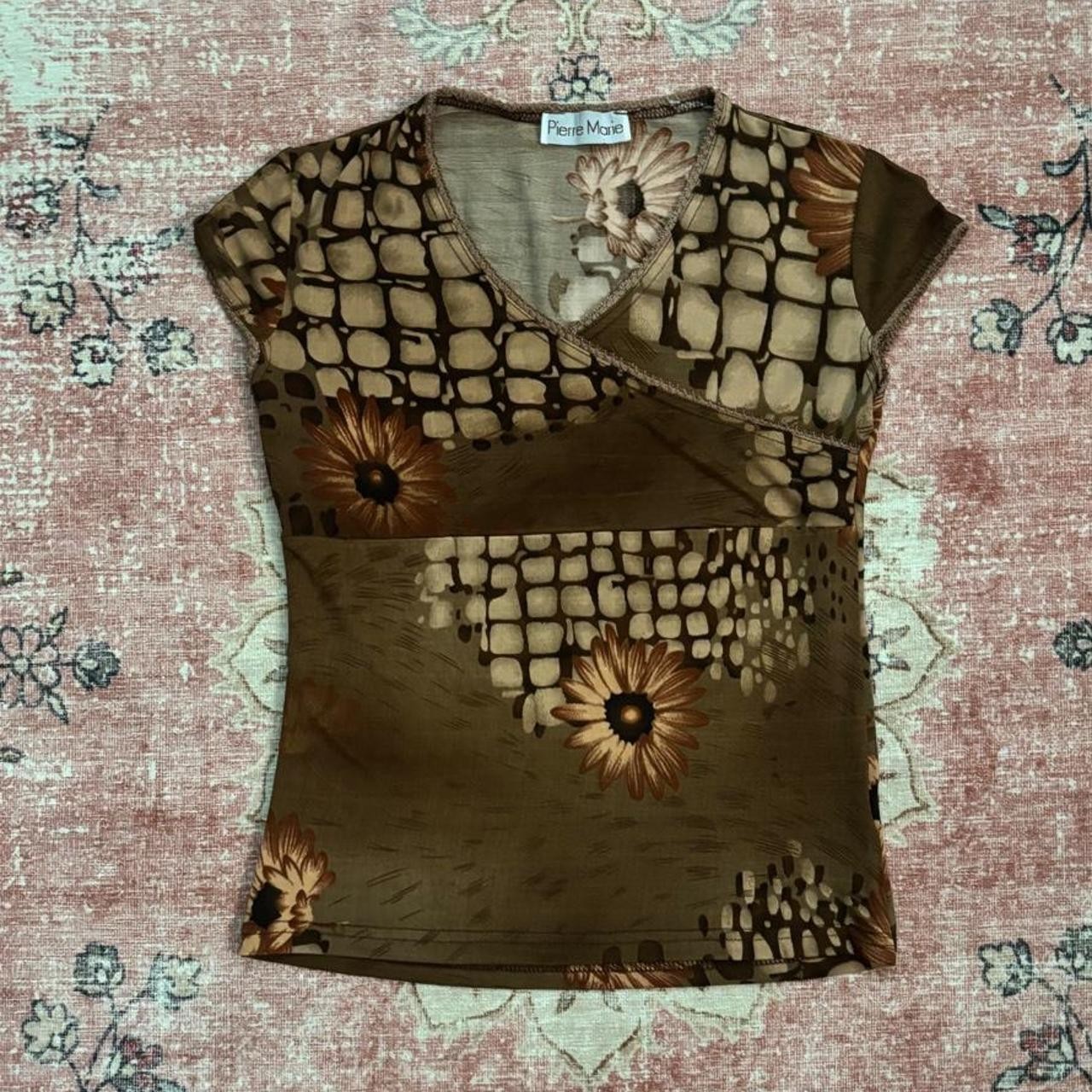 Pierre Marie Boho Short Sleeve Blouse Size X Small