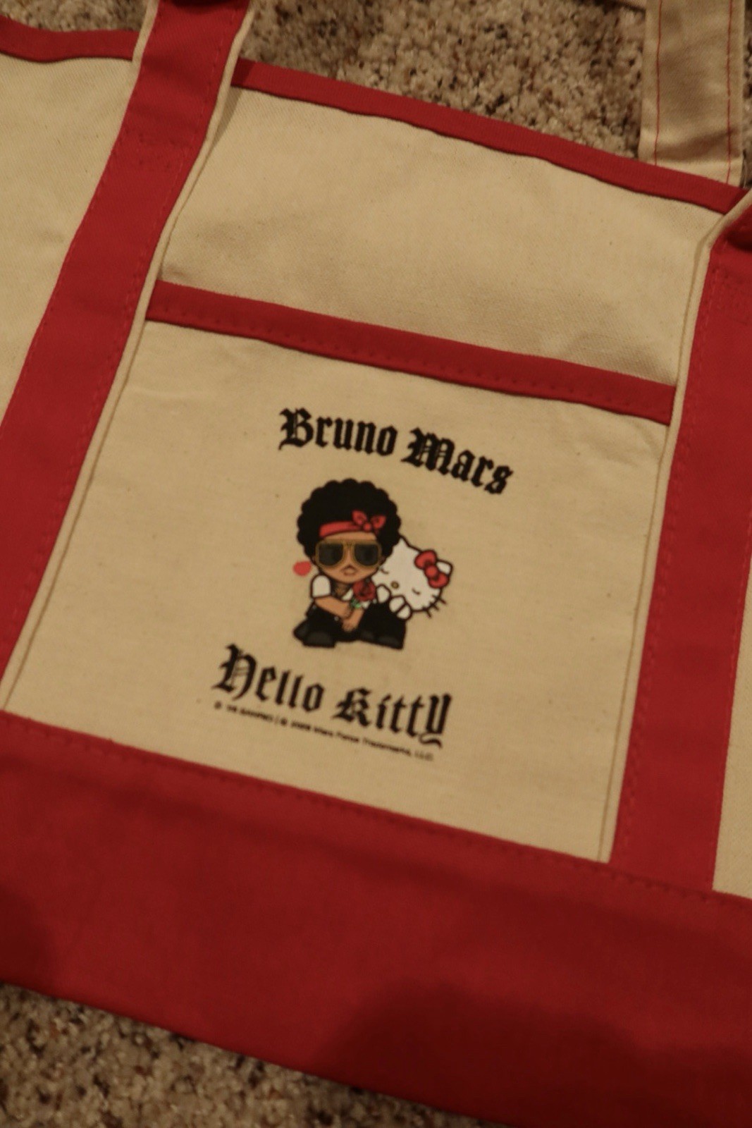 💖 Authentic Hello Kitty x Bruno Mars Tote Bag Romantic Tour Sanrio Pop Up Merch