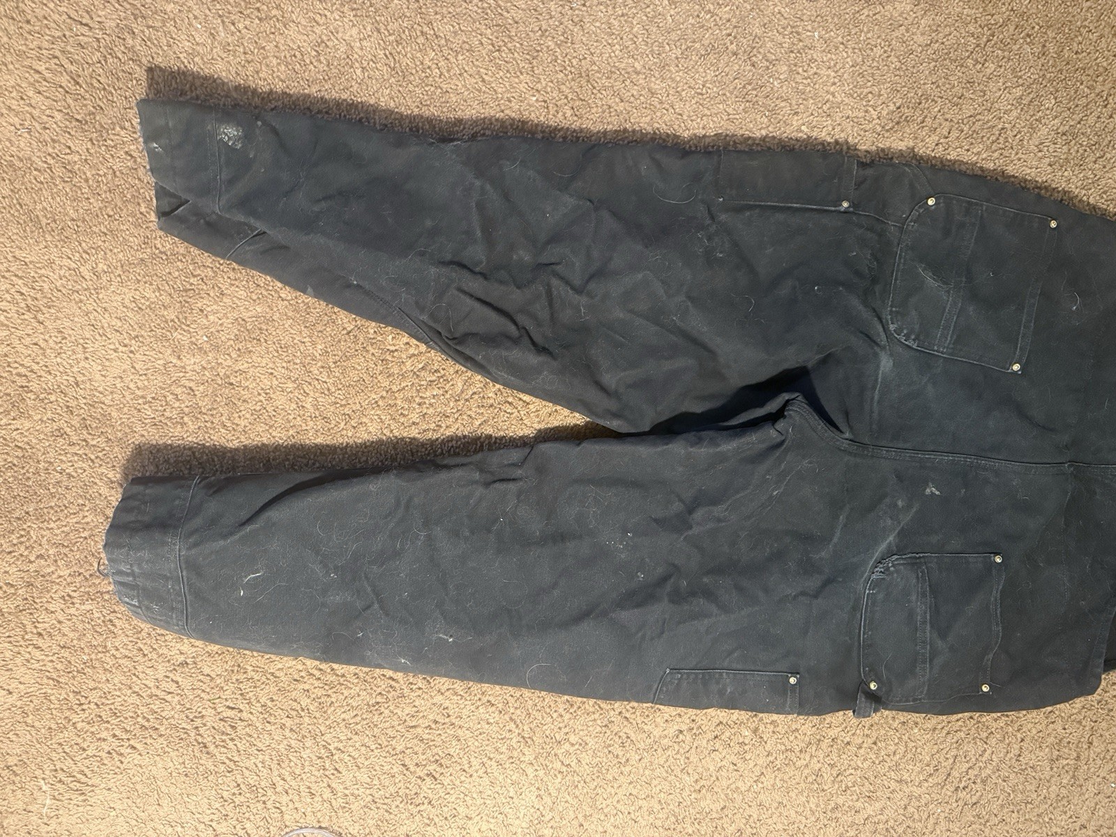 Carhartt Black Loose Fit Work Bib Overalls Men’s 104393DNY Made In Mexico