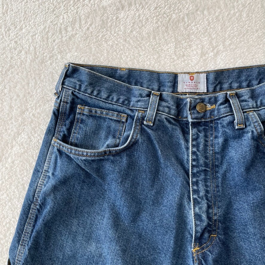 Tyndale FR Flame Resistant MENS F290T Cotton Denim Blue Jeans SIZE 34×29 USA
