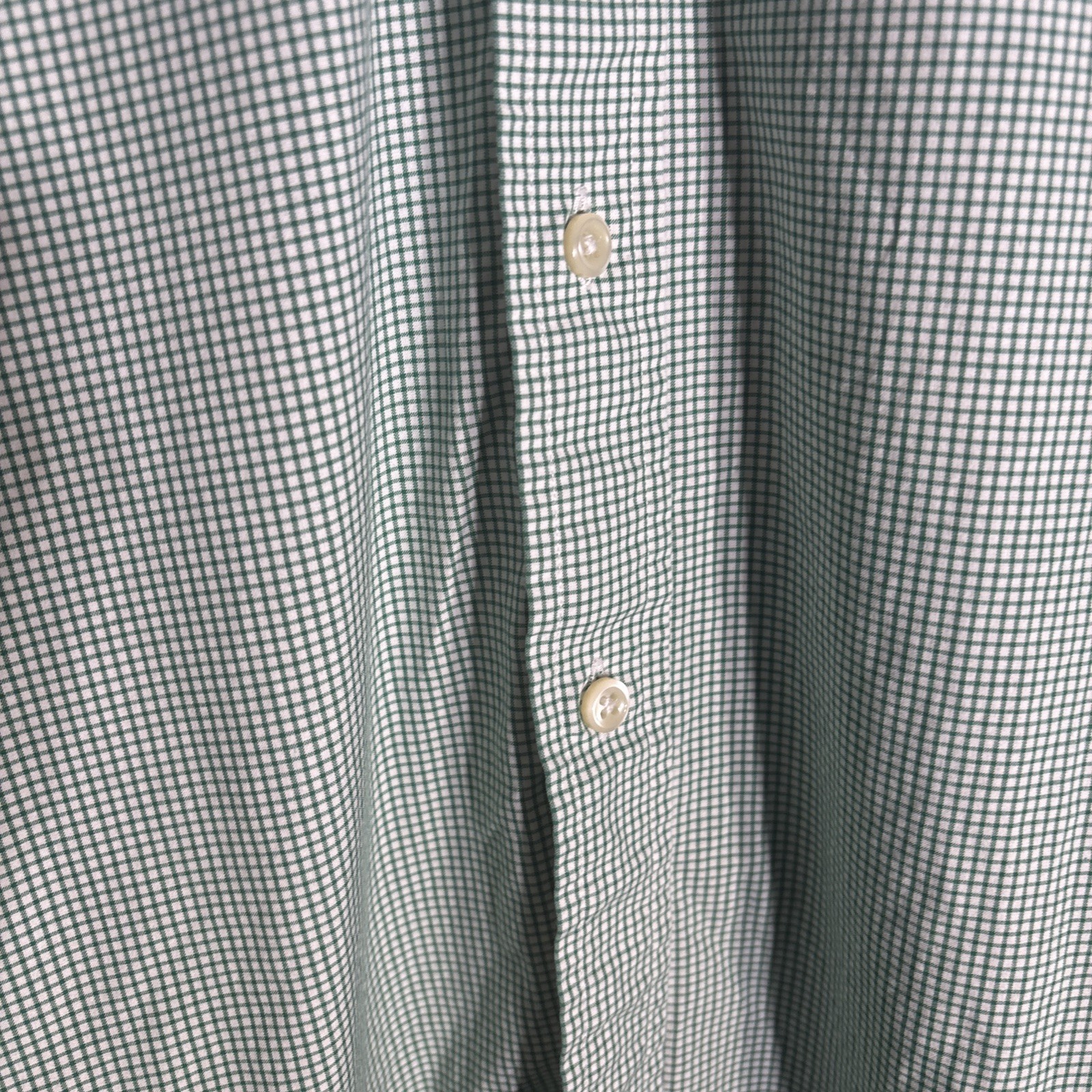 Ralph Lauren Custom Fit Button Up Shirt 18 36/37 Green White Blue Cotton XL