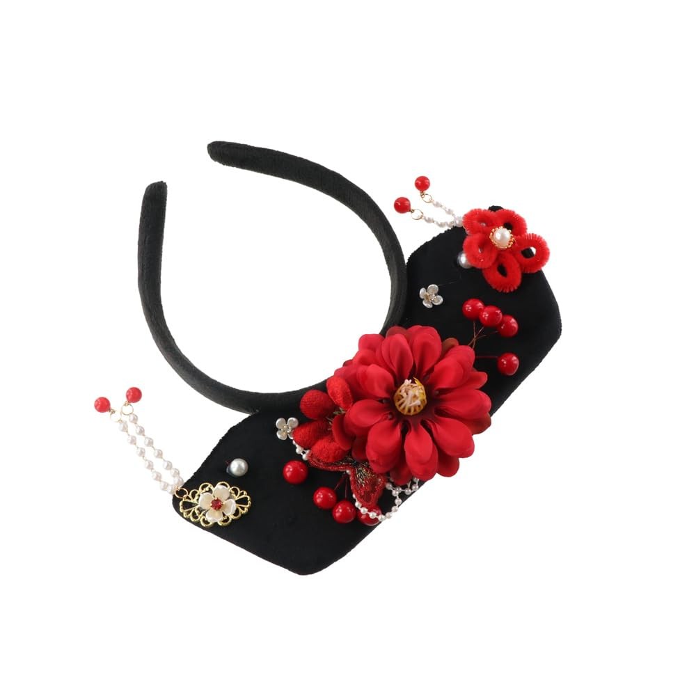 GUEDKIKL Chinese Ancient Hair Hoop Headband, 1 Count (Pack of 1), Red