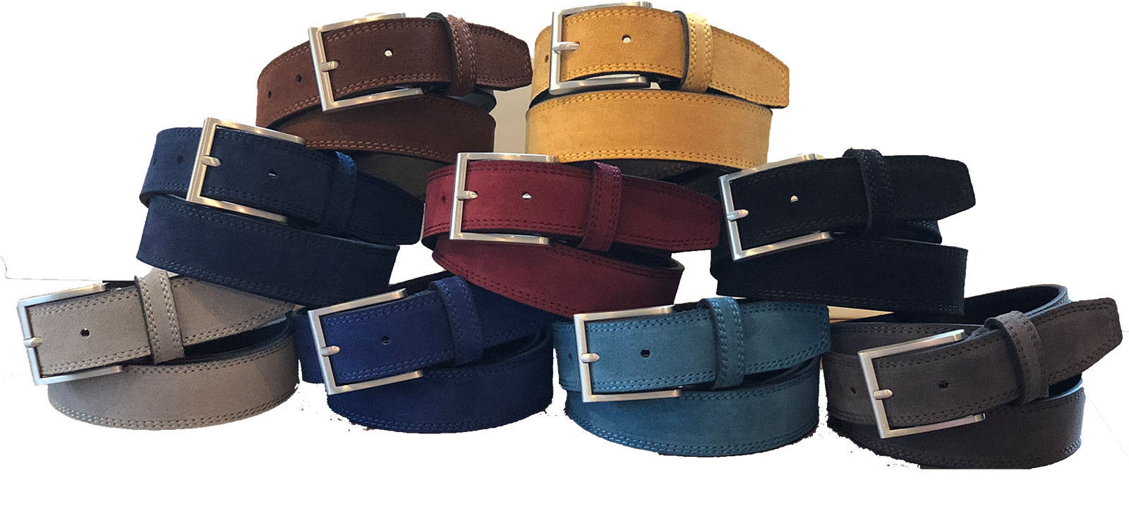MENS ITALIAN SUEDE LEATHER BELT 35MM TAN BLUE GREY BROWN BLACK MUSTARD