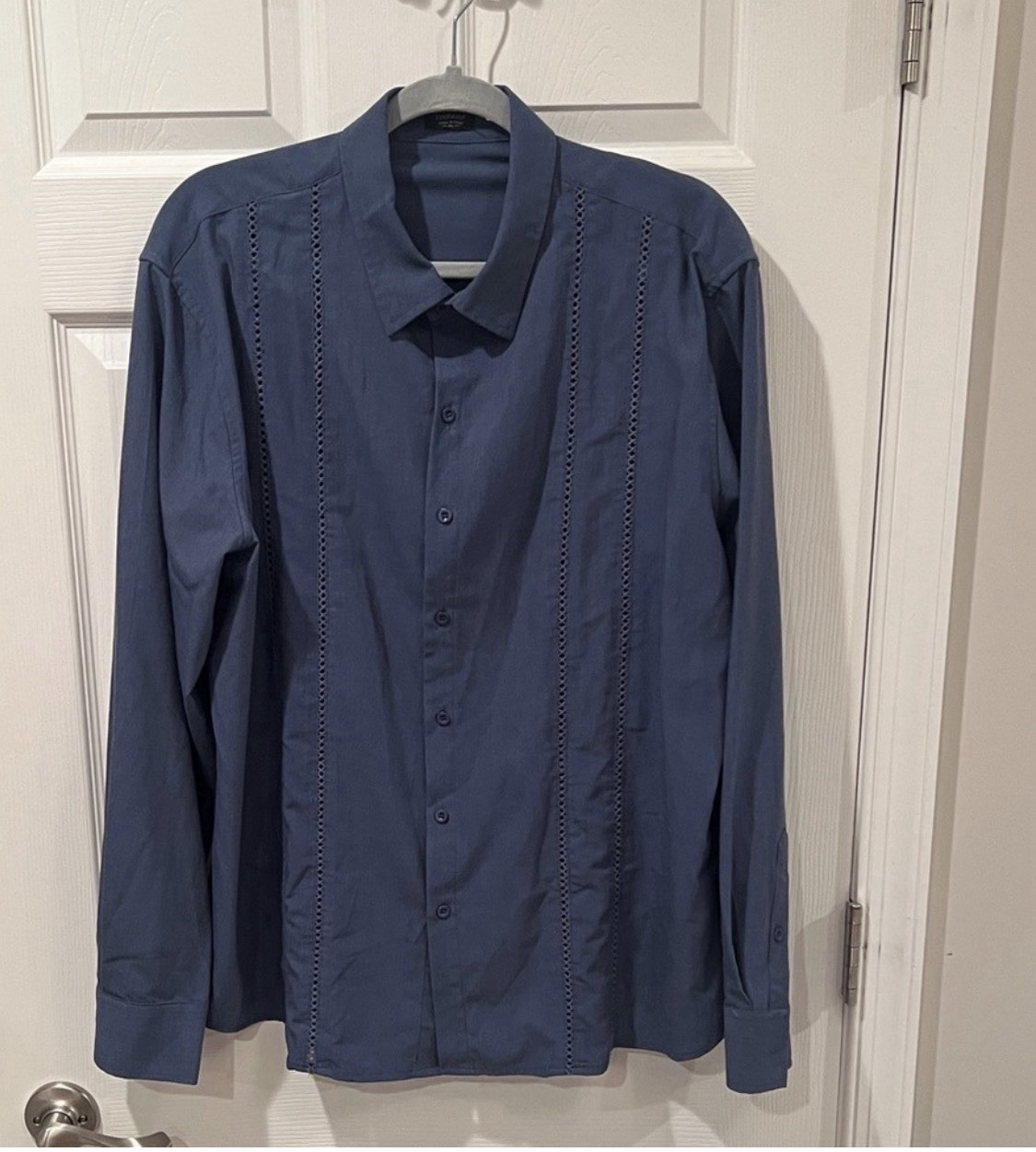 Mens Cuban Guayabera Shirt Casual Button Down Long Sleeve Cool Summer Shirt XL