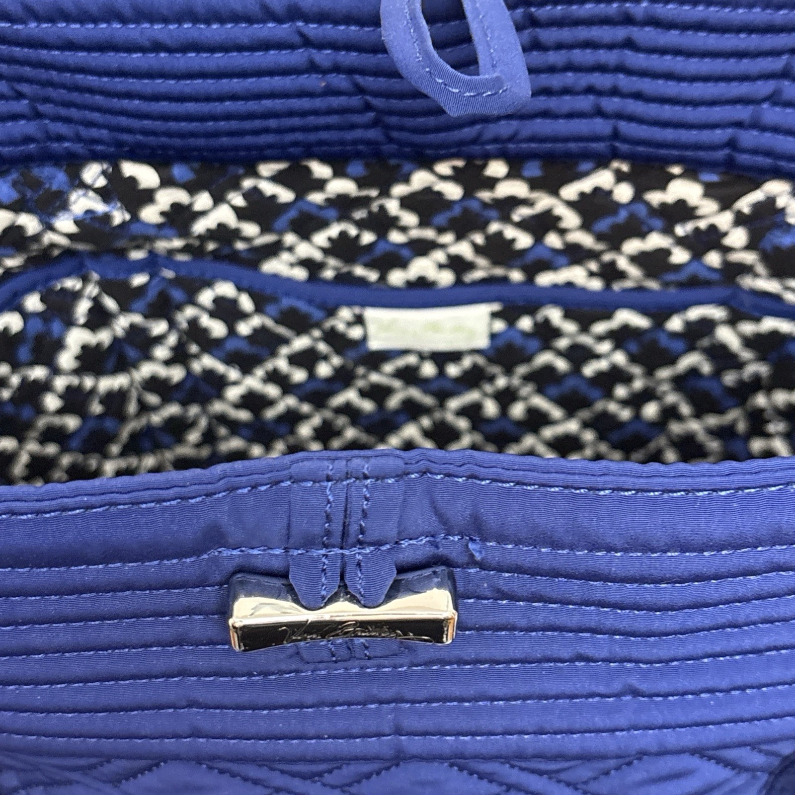 Vera Bradley Original Tote, Navy Blue Diamond Quilted, 15”X16”, NWOT