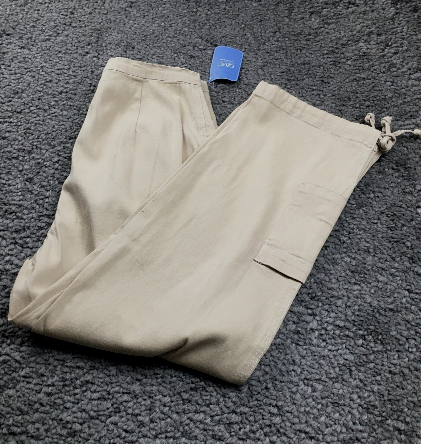 Denim & Co Womens Cargo Pants Sz 8 Above the Waist Crop Straight Stretch NWT