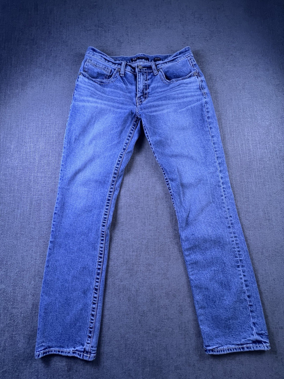 Buckle BKE Jake Jeans Men’s 33×32 Blue Straight Embroidered Cowboy Preppy