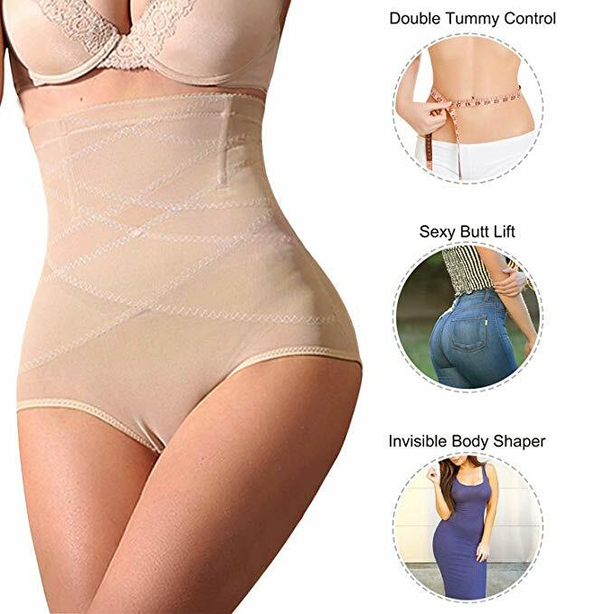 Women Tummy Control High Waisted Panties Girdle Body Shaper Breathable Underwear