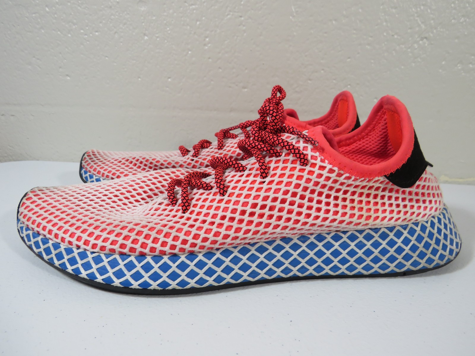 adidas Deerupt Runner Solar Red Bluebird Mesh Men’s Size 11.5 Sneakers CQ2624