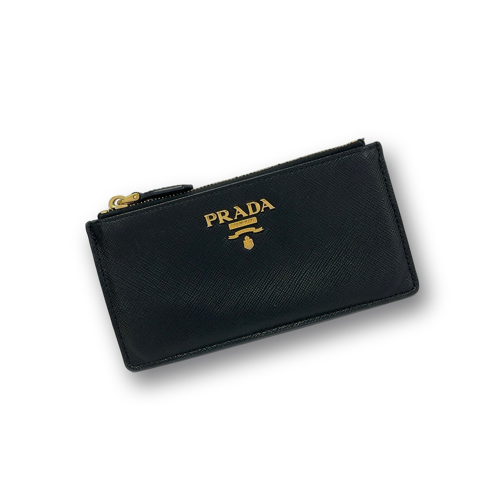 Authentic PRADA 1MC054 Coin Purse Black Leather From Japan
